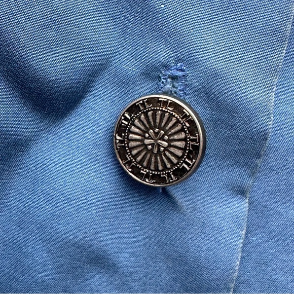 Ted Lapidus vintage blue silk button down shirt - Picture 5 of 7